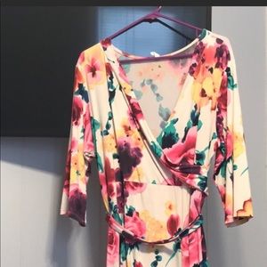Pinkblush faux wrap floral dress.
